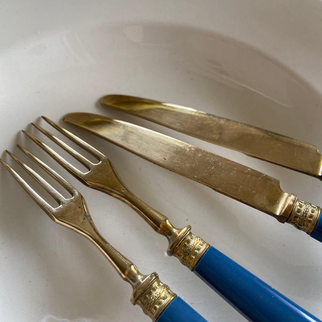 ベークライト　ナイフとフォークセット　フランスアンティーク　a86