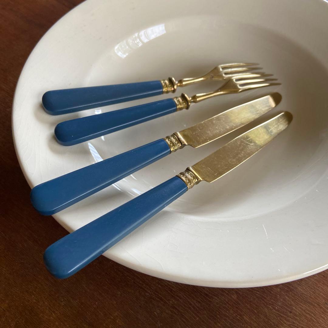 ベークライト　ナイフとフォークセット　フランスアンティーク　a86