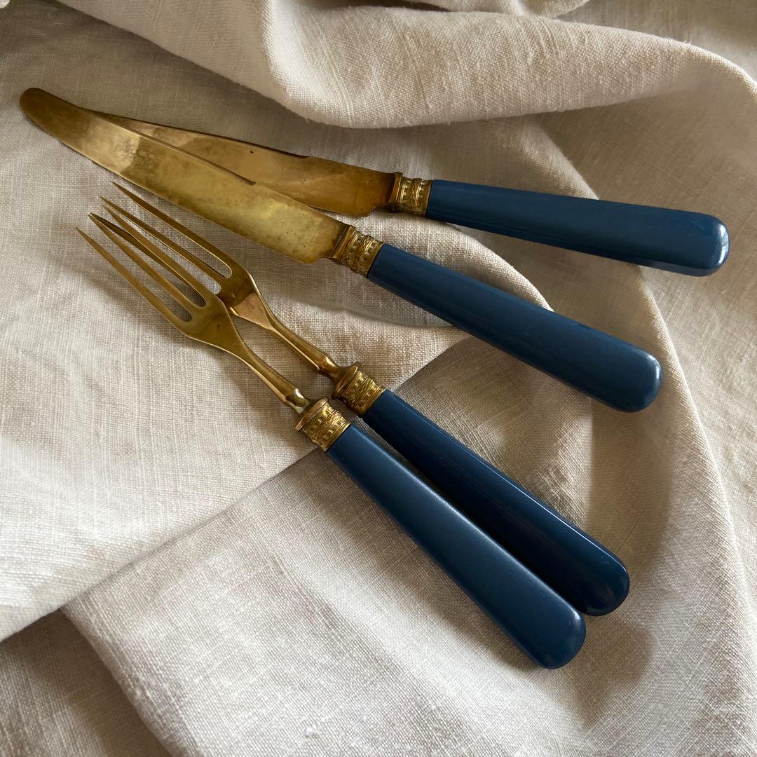 ベークライト　ナイフとフォークセット　フランスアンティーク　a86