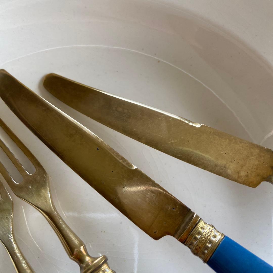 ベークライト　ナイフとフォークセット　フランスアンティーク　a86