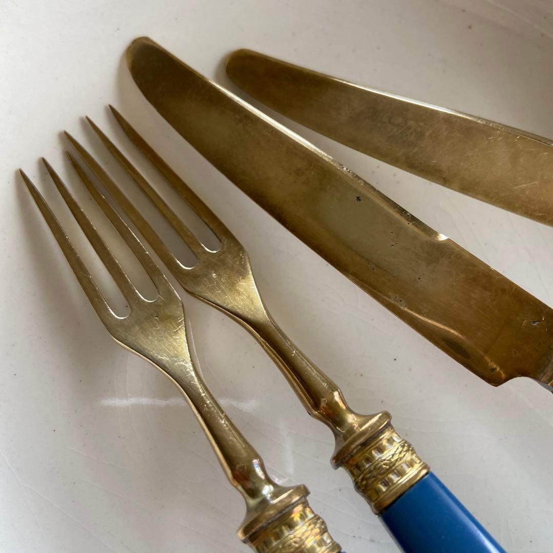 ベークライト　ナイフとフォークセット　フランスアンティーク　a86
