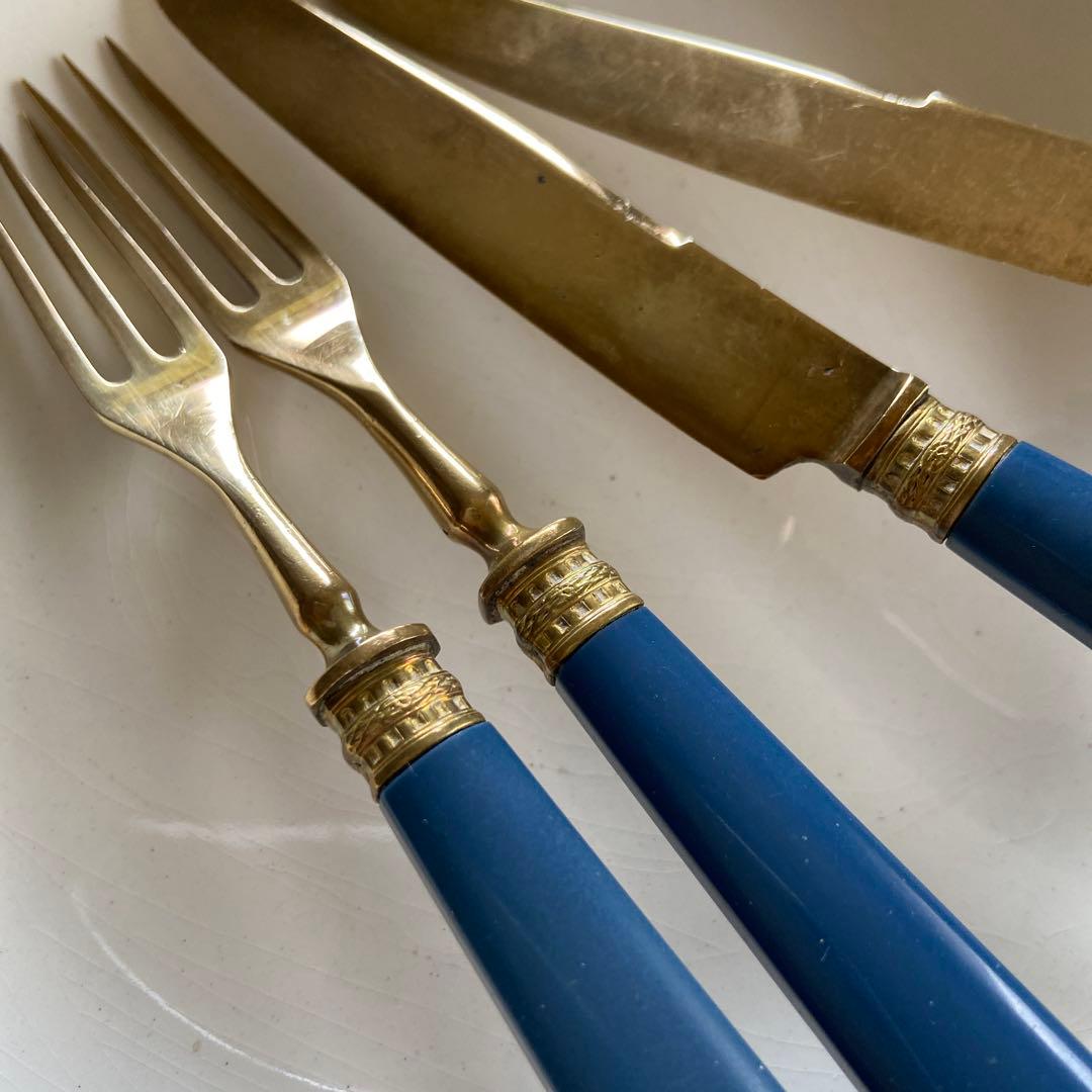 ベークライト　ナイフとフォークセット　フランスアンティーク　a86