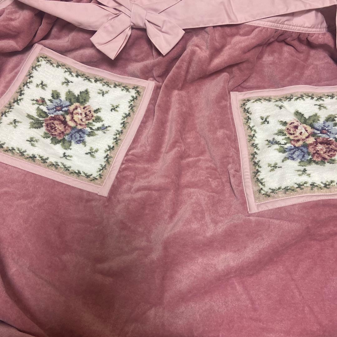 HOTMAN ホットマン　エプロン&ポーチ　シェニール織　薔薇　タオル地エプロン