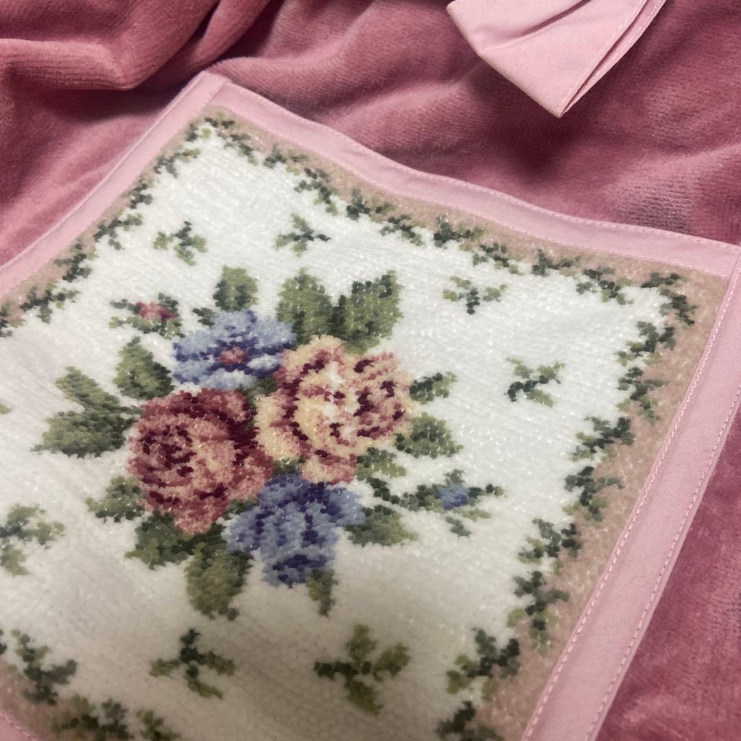 HOTMAN ホットマン　エプロン&ポーチ　シェニール織　薔薇　タオル地エプロン