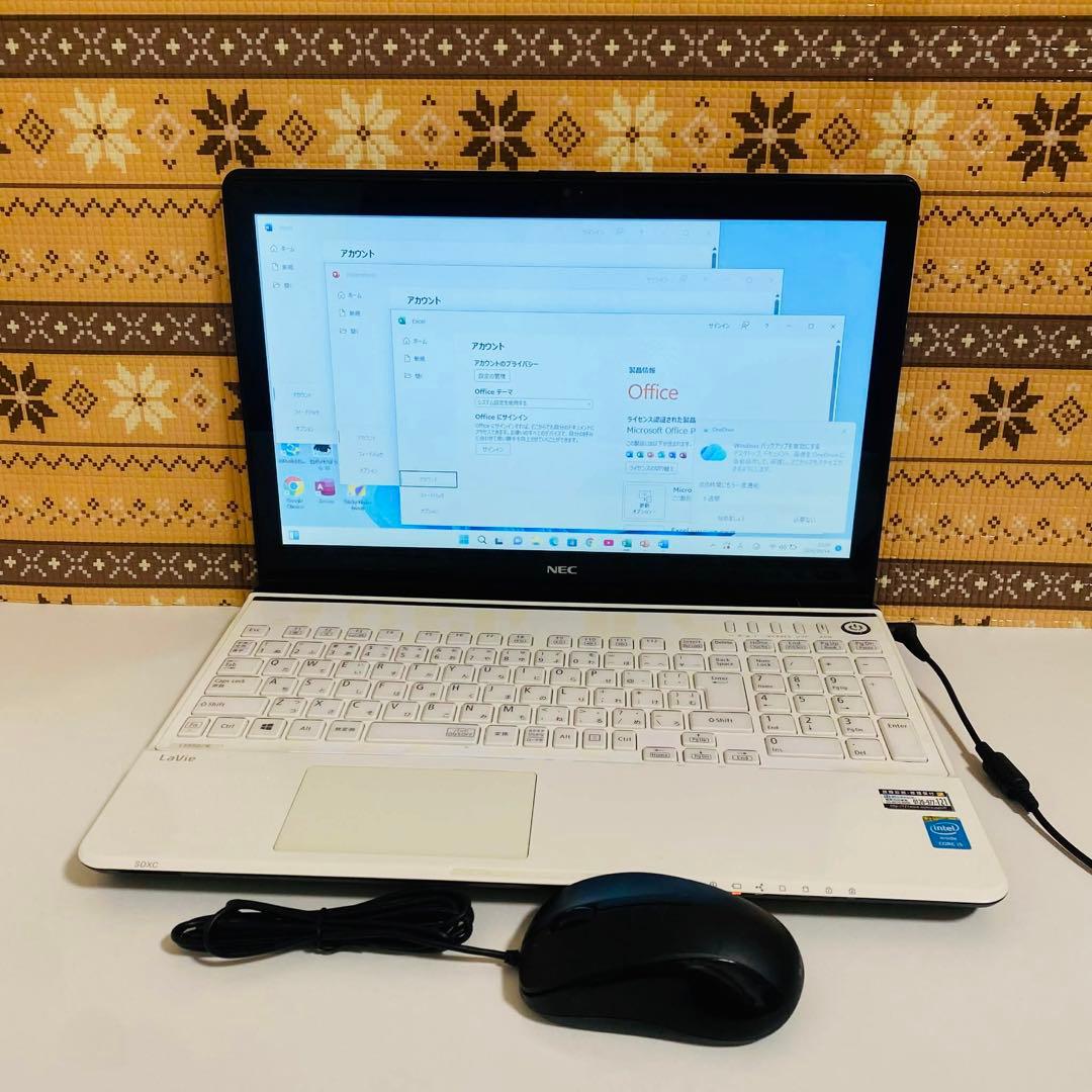 Y159 NECノートパソコン i5メモリ8G高速Windows11オフィス付き