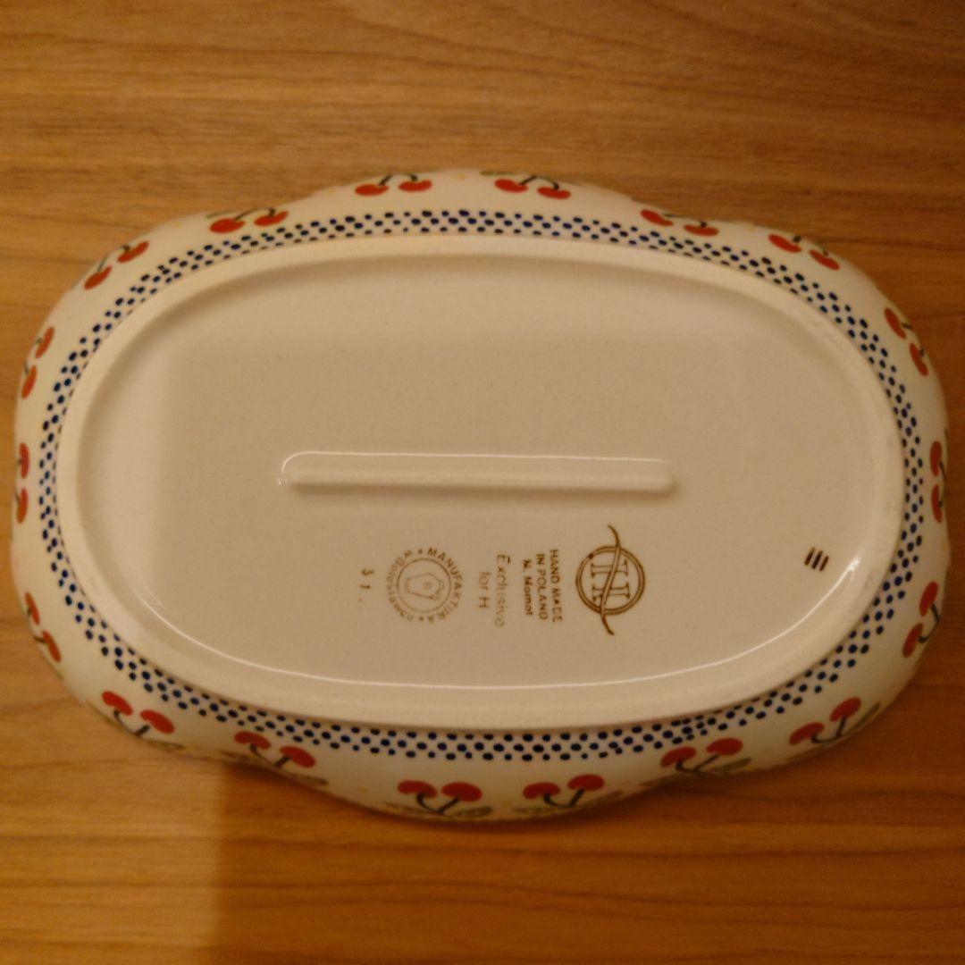 ポーリッシュポタリー マヌファクトゥラ クラウド 皿 ♡さくらんぼ ALC84