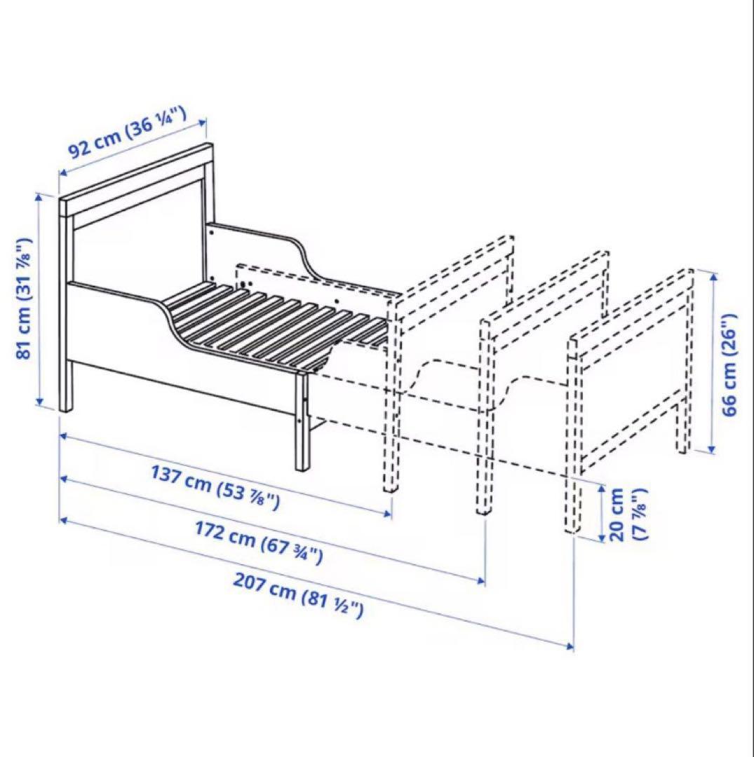 送料込み【ベッドフレーム】IKEA SUNDVIK伸長式