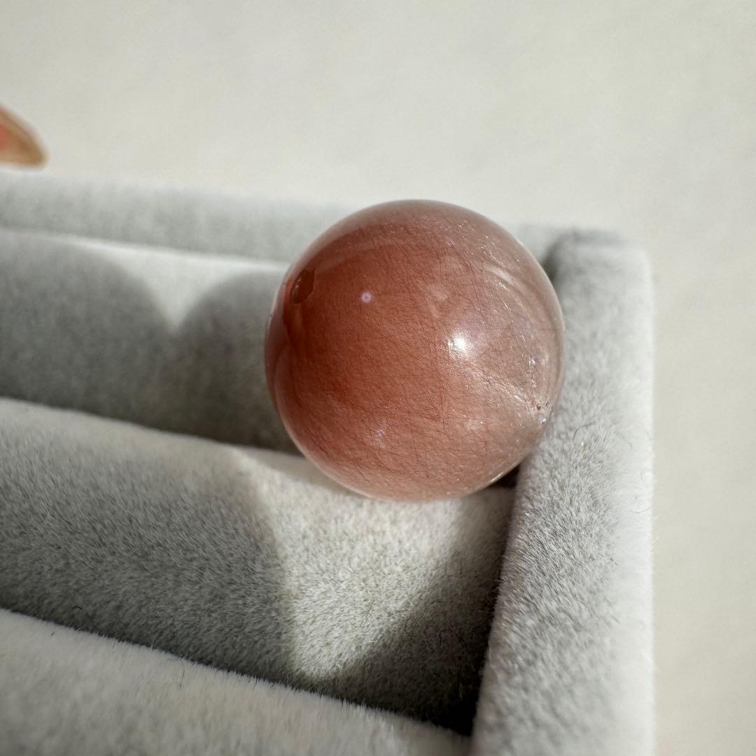 セール　一点もの　天然石　粒　ピンク　サゲニティッククォーツ　ラビットヘア