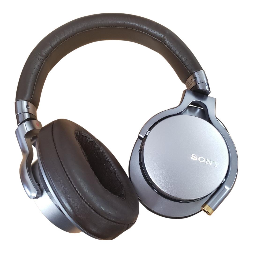 SONY MDR-1A 有線ヘッドホン シルバー 代替新品イヤーマフ付