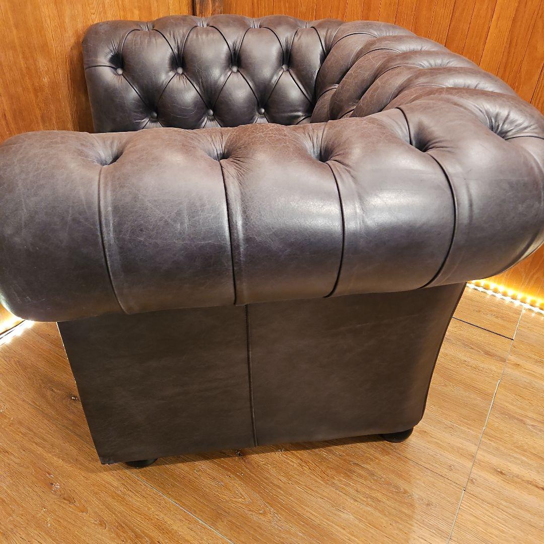 チェスターフィールド　本革ソファ　レザーソファ　A