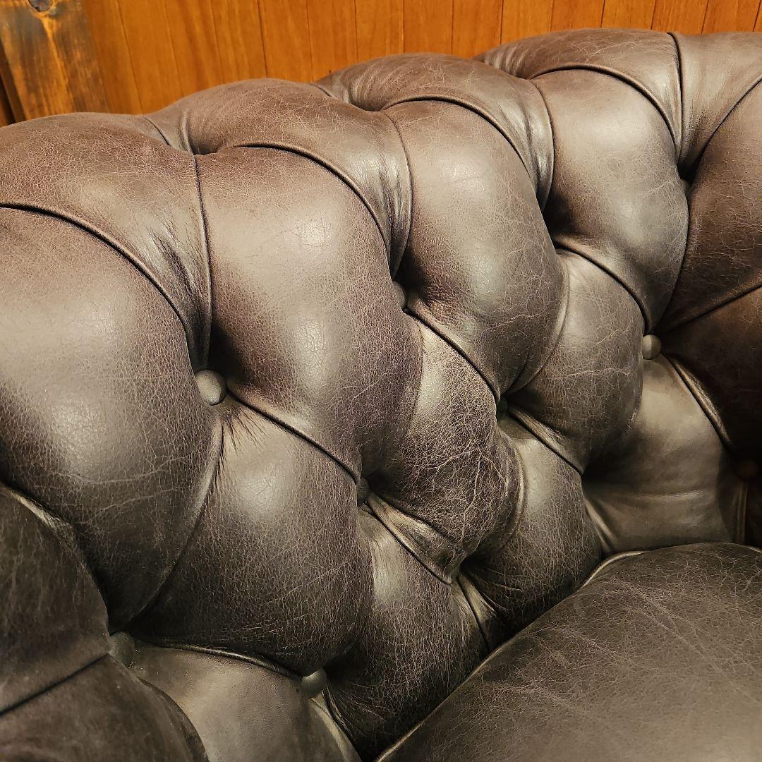 チェスターフィールド　本革ソファ　レザーソファ　A