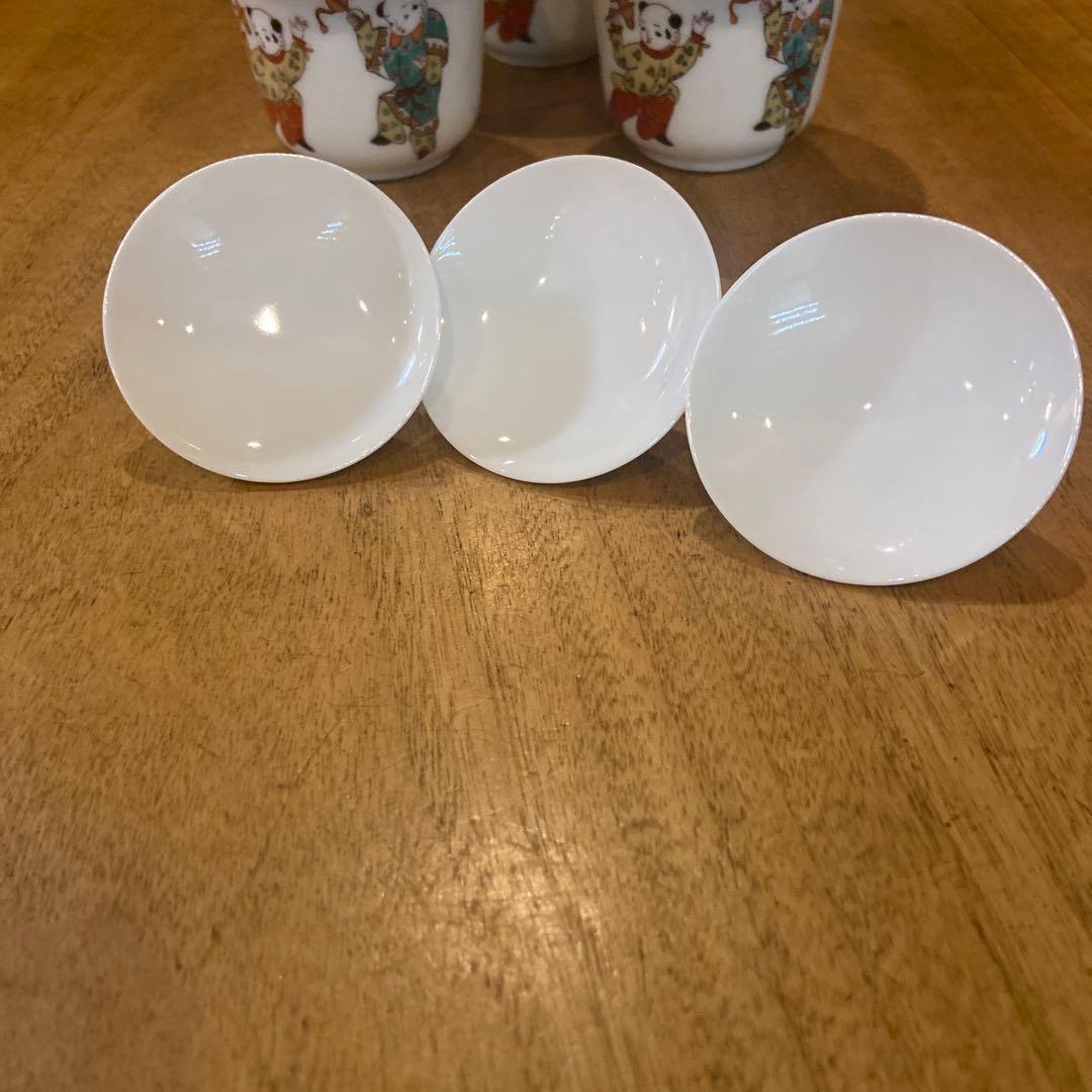 香蘭社希少品唐子絵付け珍味蓋付き小鉢三個