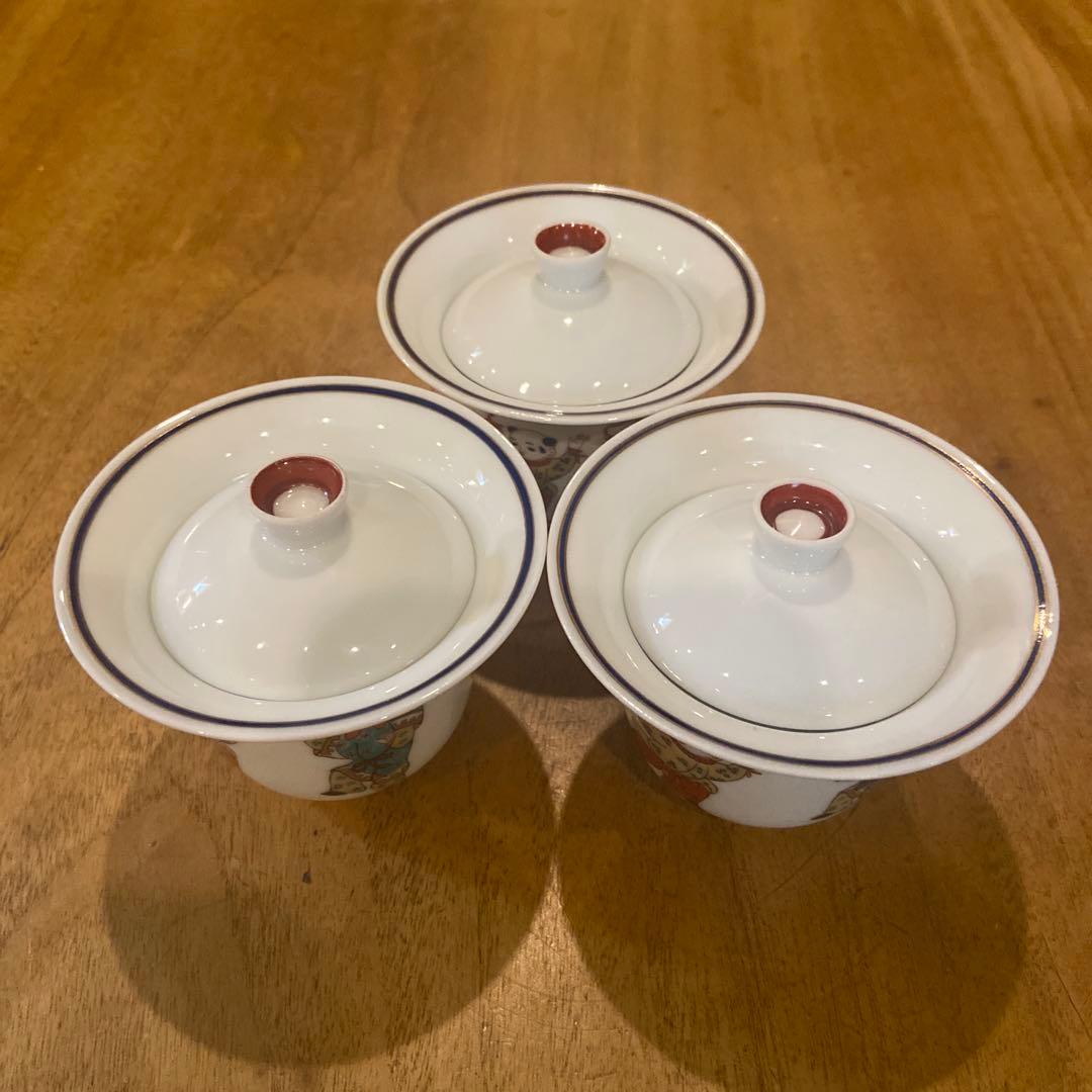 香蘭社希少品唐子絵付け珍味蓋付き小鉢三個