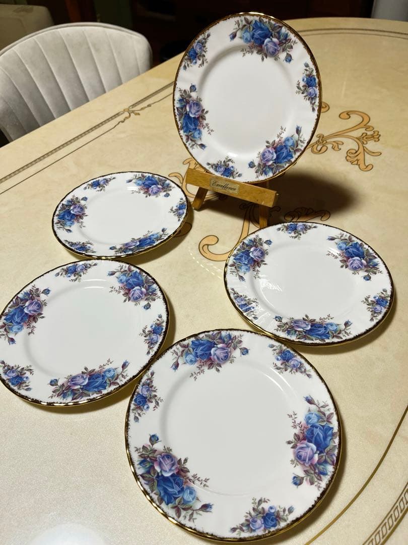 ロイヤル・アルバート ムーンライトローズ ケーキ皿 デザートプレート 5枚