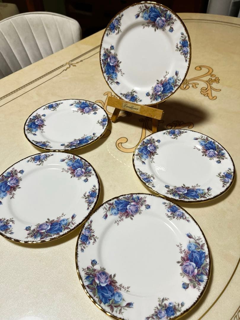 ロイヤル・アルバート ムーンライトローズ ケーキ皿 デザートプレート 5枚