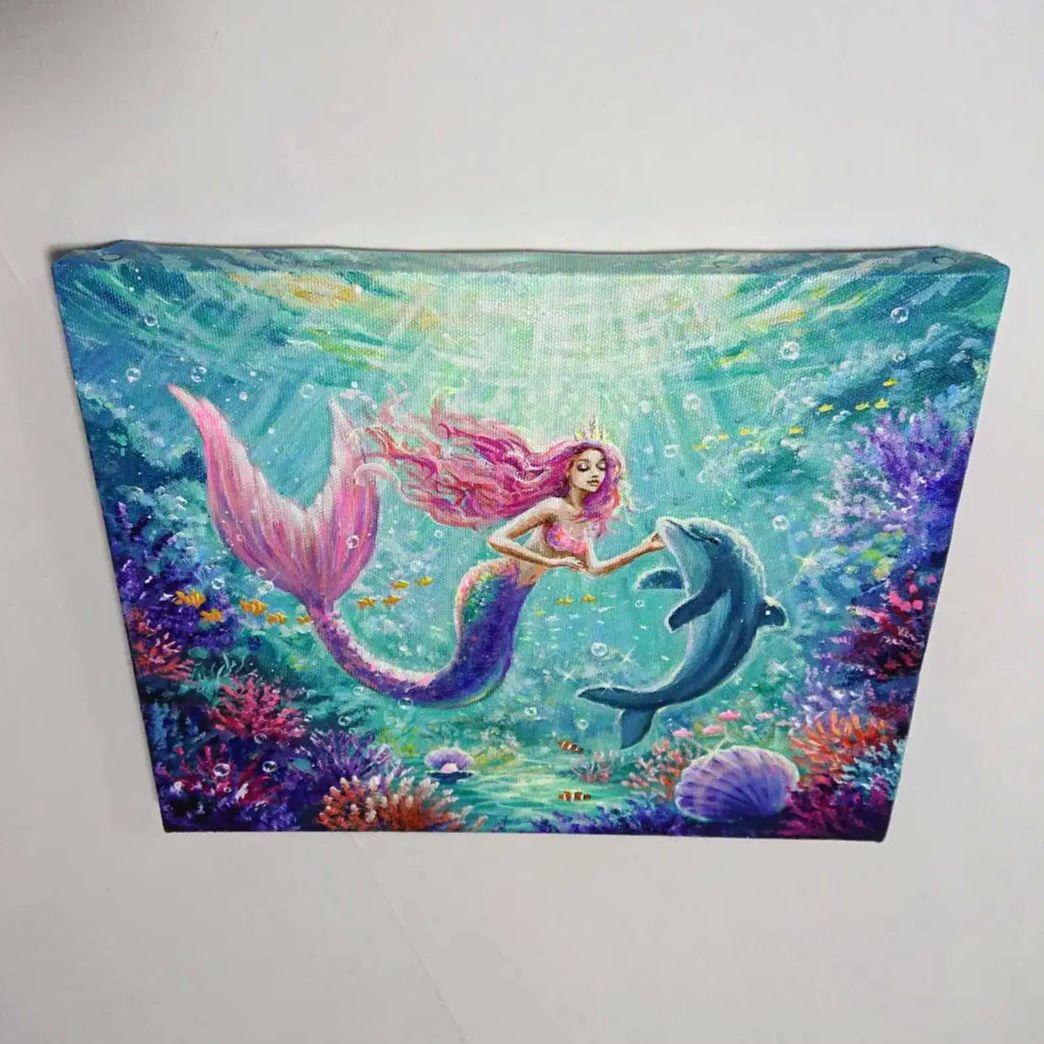 【Princess】アクリル画 F3 風景画 絵画