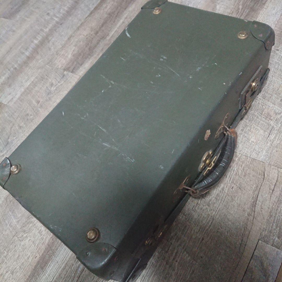 アンティークトランク ダークグリーン 昭和初期
