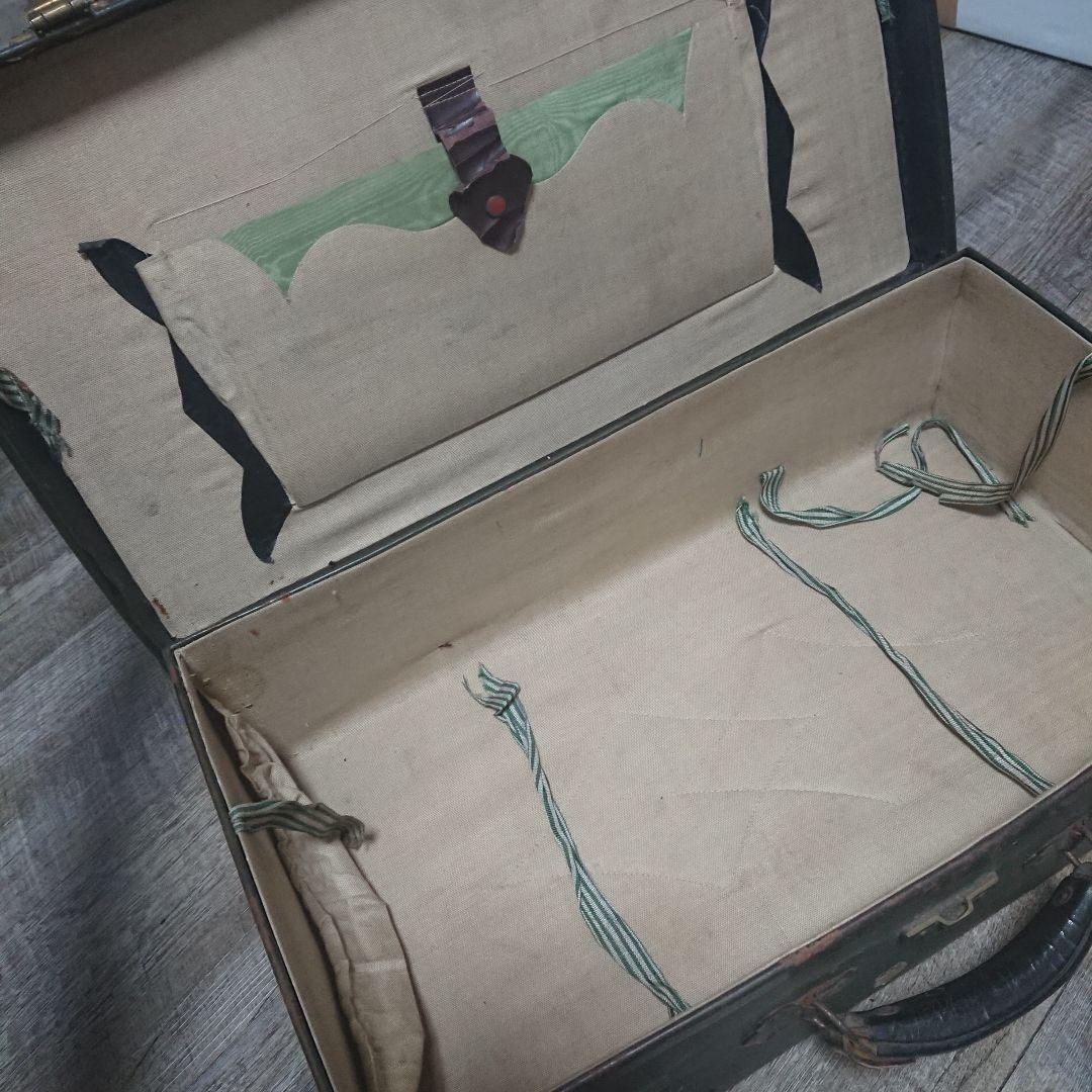 アンティークトランク ダークグリーン 昭和初期