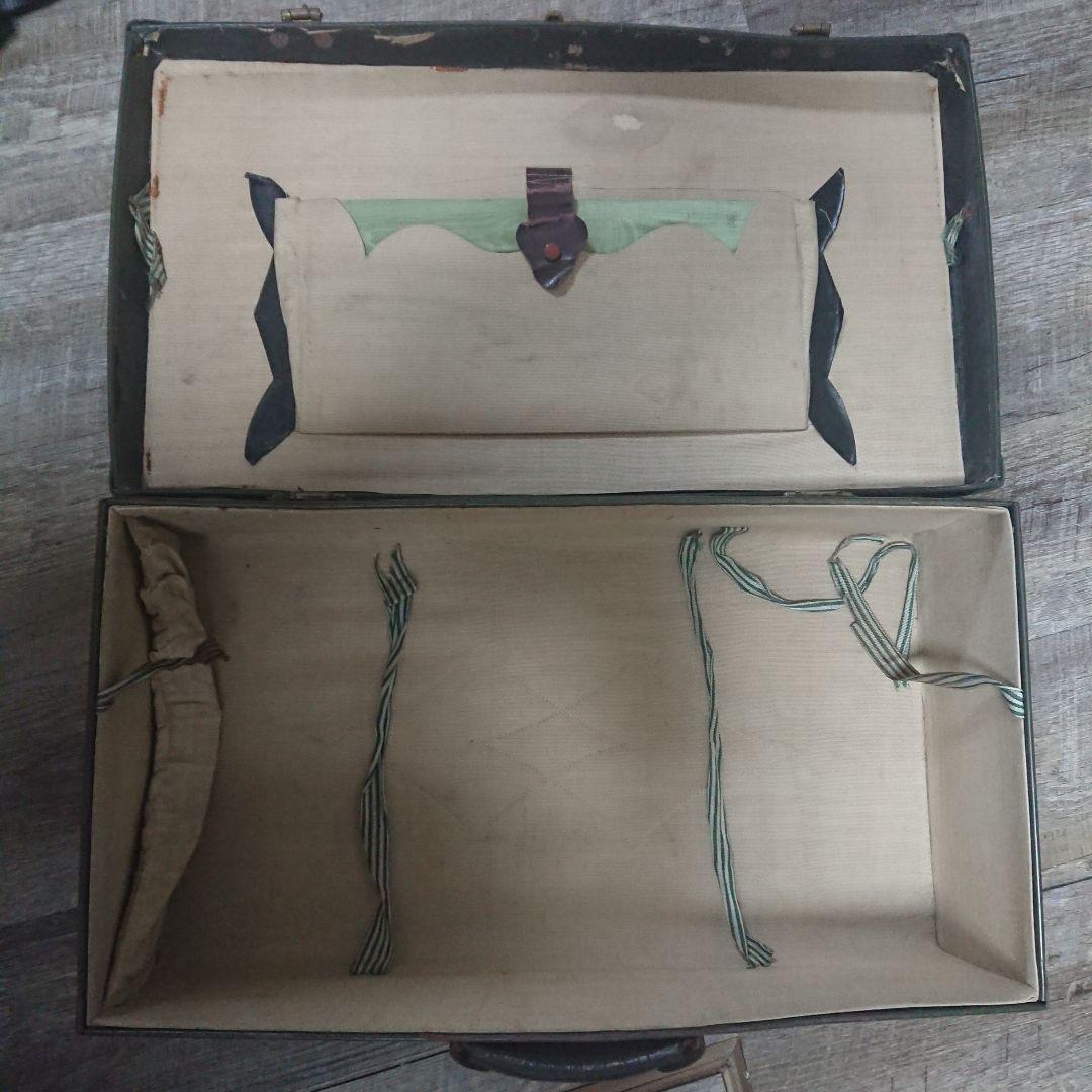 アンティークトランク ダークグリーン 昭和初期