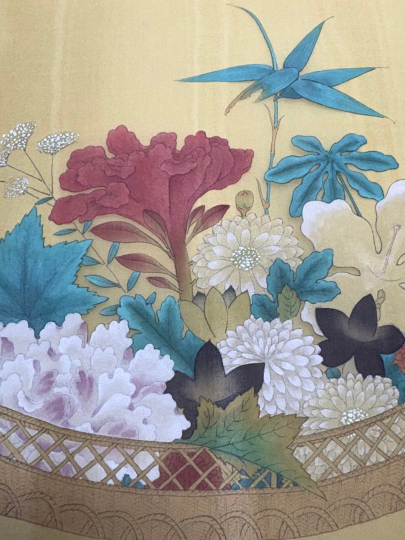 花籃図　水墨画　肉筆絵画　宋画　模写