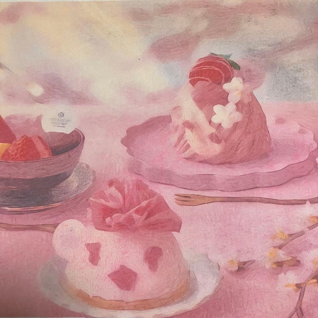 スイーツアート5 パステル画　額縁寸法32.7㎝×24.0㎝×1.5㎝