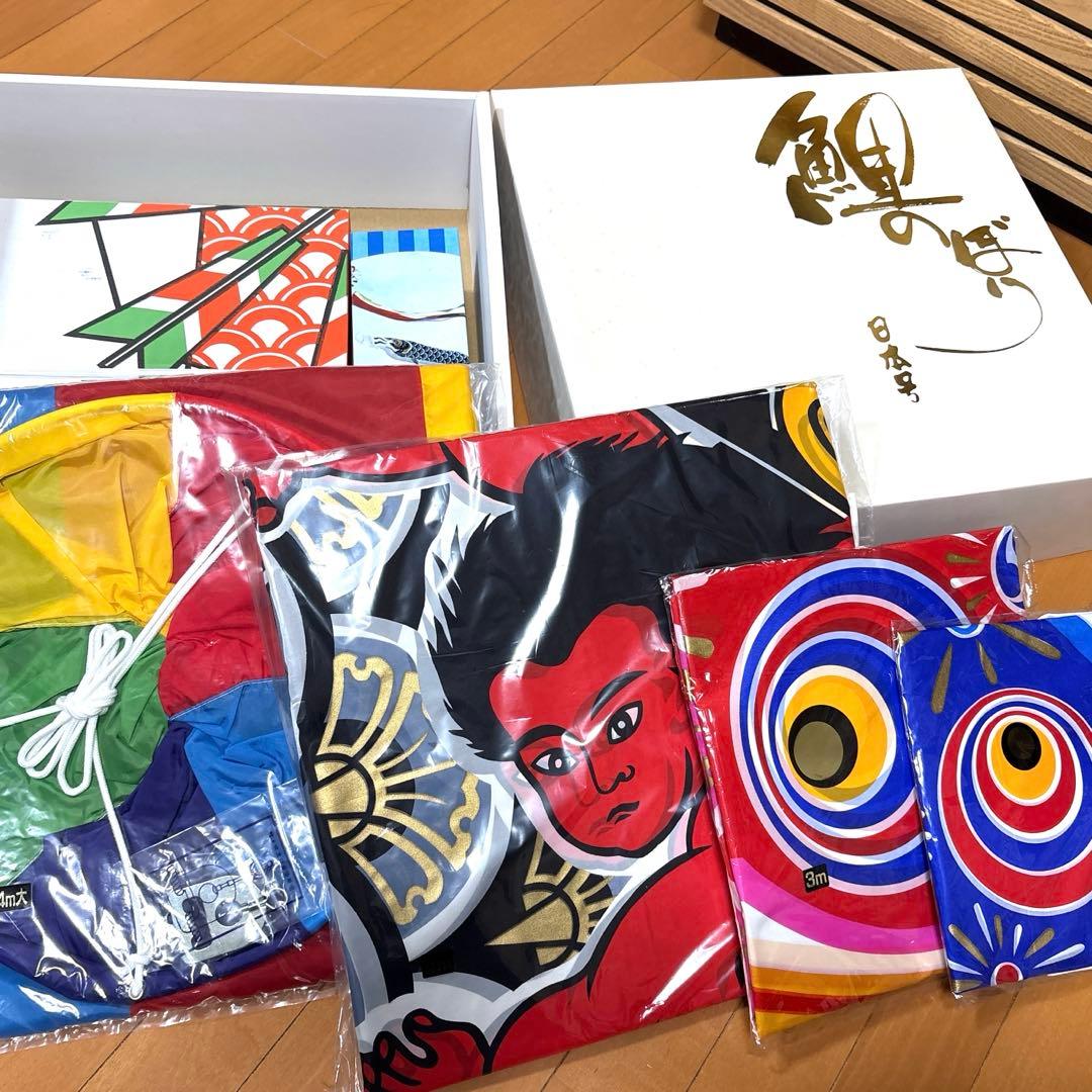 4m 40号　6点セット　俊峰　鯉幟　庭園用　庭用　金太郎　ゴールド　屋外用　外