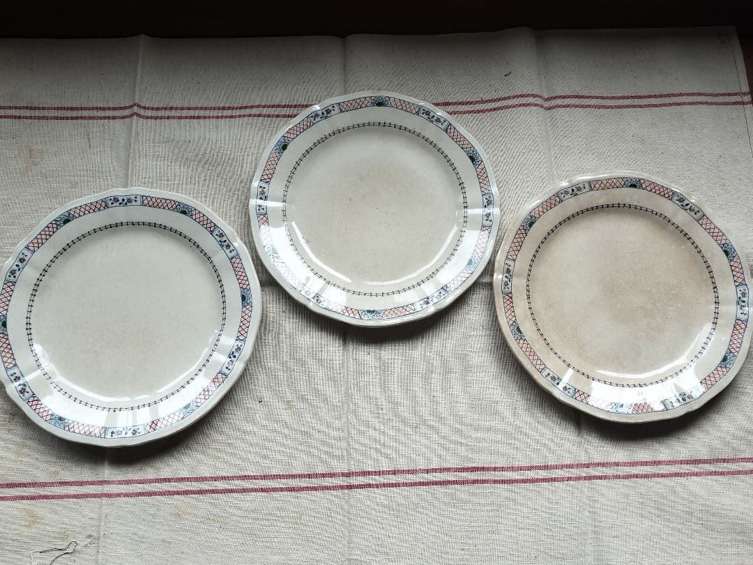 アンティーク　フランス　ジアン　絵皿3枚 22.5cm