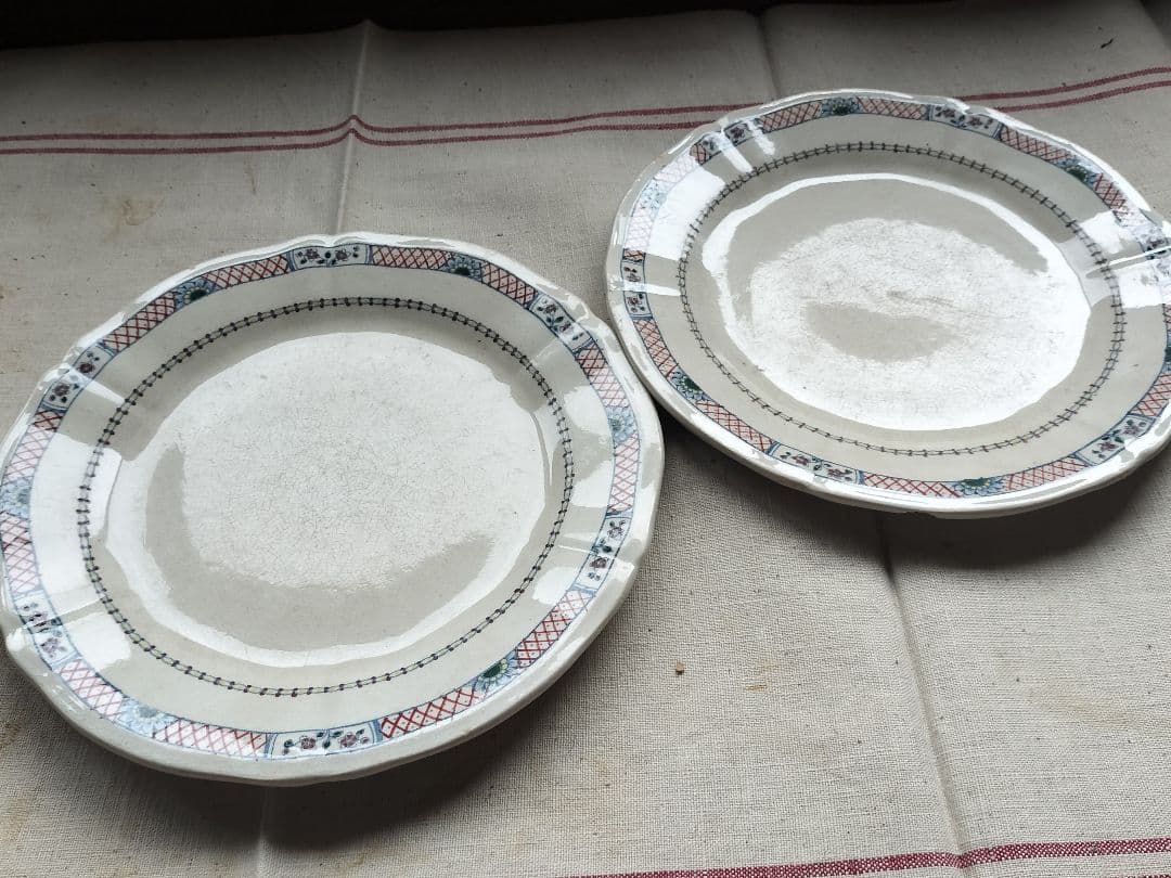 アンティーク　フランス　ジアン　絵皿3枚 22.5cm