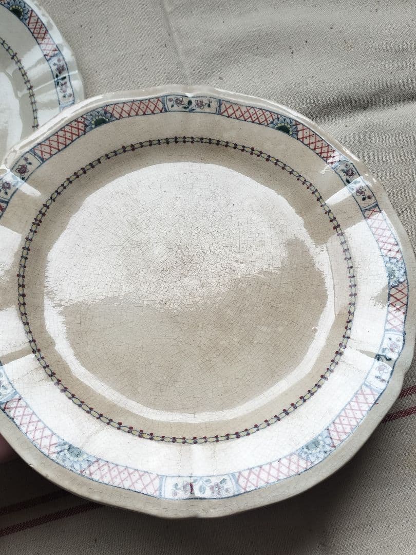 アンティーク　フランス　ジアン　絵皿3枚 22.5cm