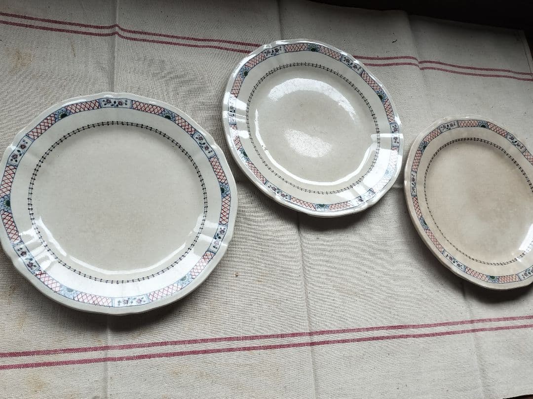 アンティーク　フランス　ジアン　絵皿3枚 22.5cm