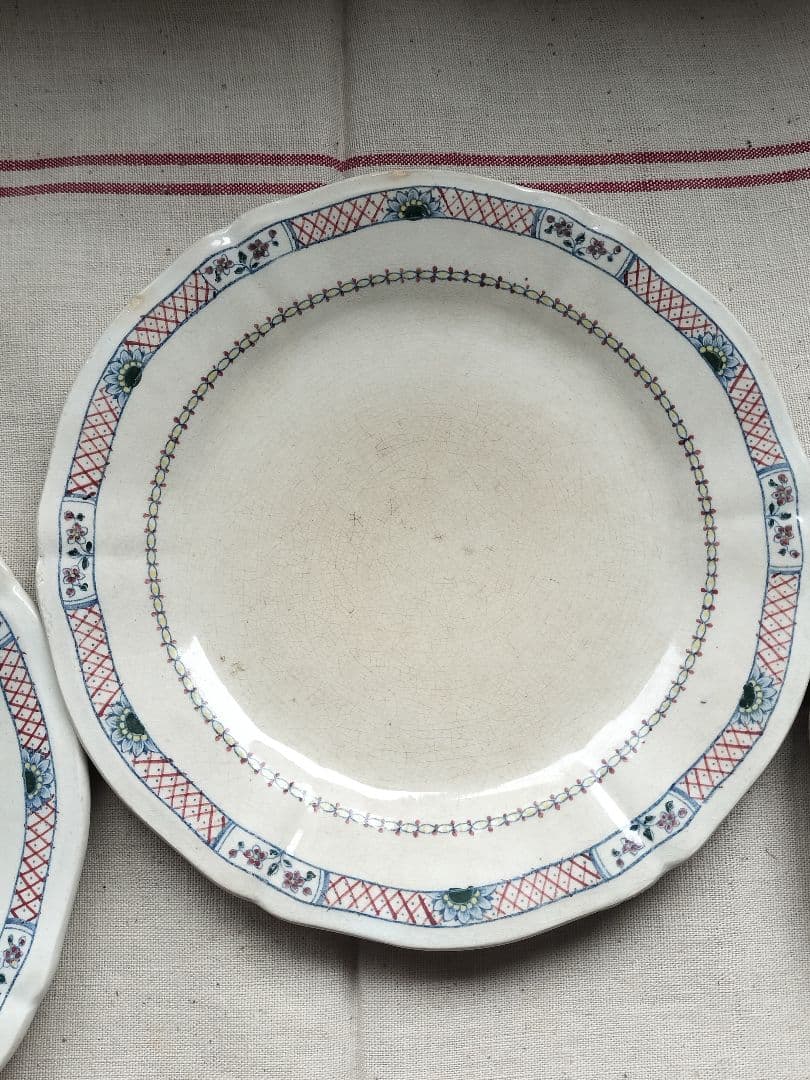 アンティーク　フランス　ジアン　絵皿3枚 22.5cm