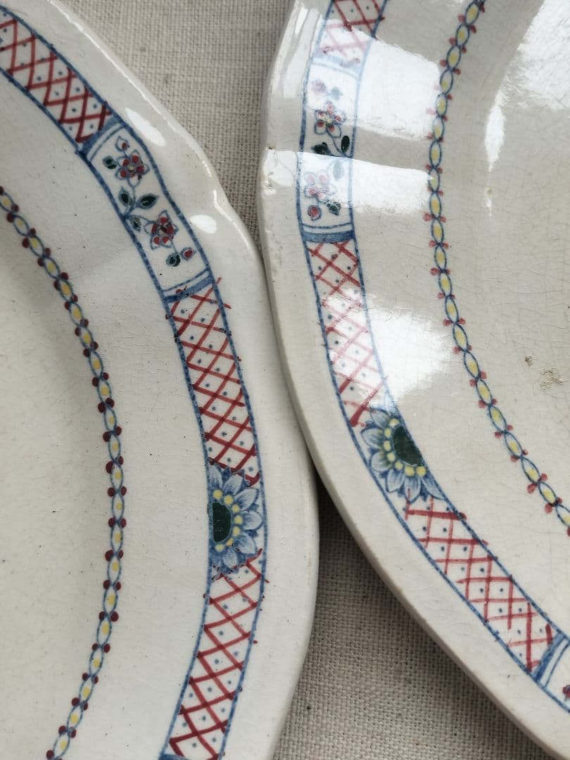 アンティーク　フランス　ジアン　絵皿3枚 22.5cm