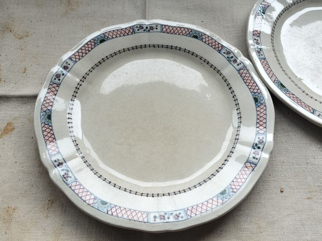 アンティーク　フランス　ジアン　絵皿3枚 22.5cm