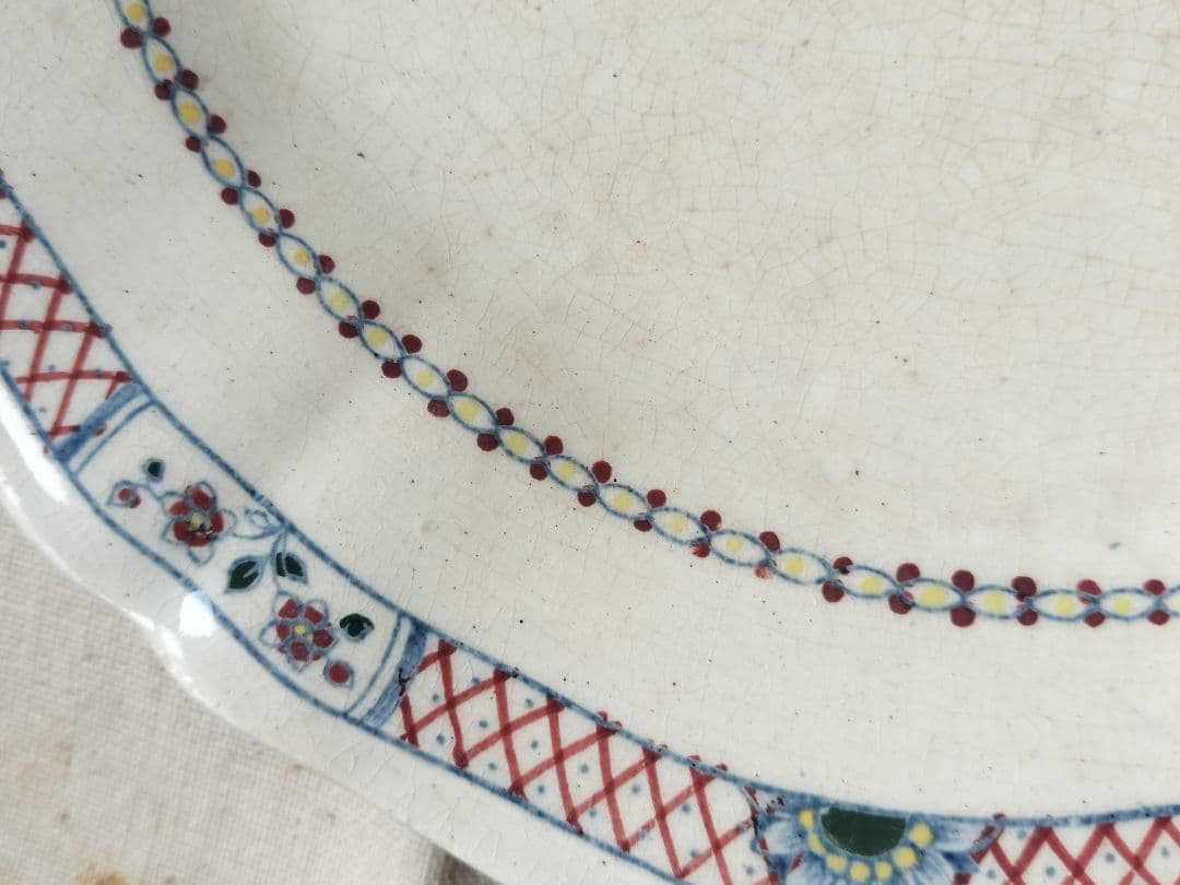 アンティーク　フランス　ジアン　絵皿3枚 22.5cm