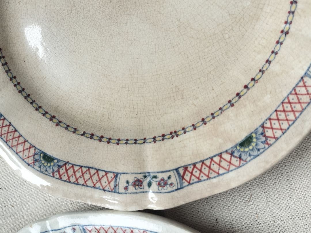 アンティーク　フランス　ジアン　絵皿3枚 22.5cm