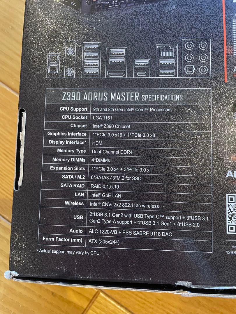 Z390 AORUS MASTER マザーボード本体 付属品あり 未テスト保管品
