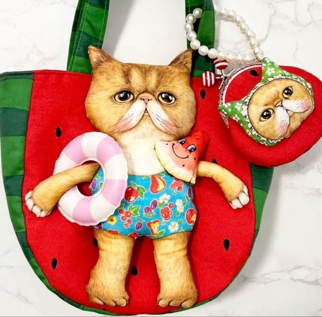 ゆ*ら様 コヤンイサムチョン♡BIGぷっくりクムくん♡スイカ♡ラウンドトートバッ