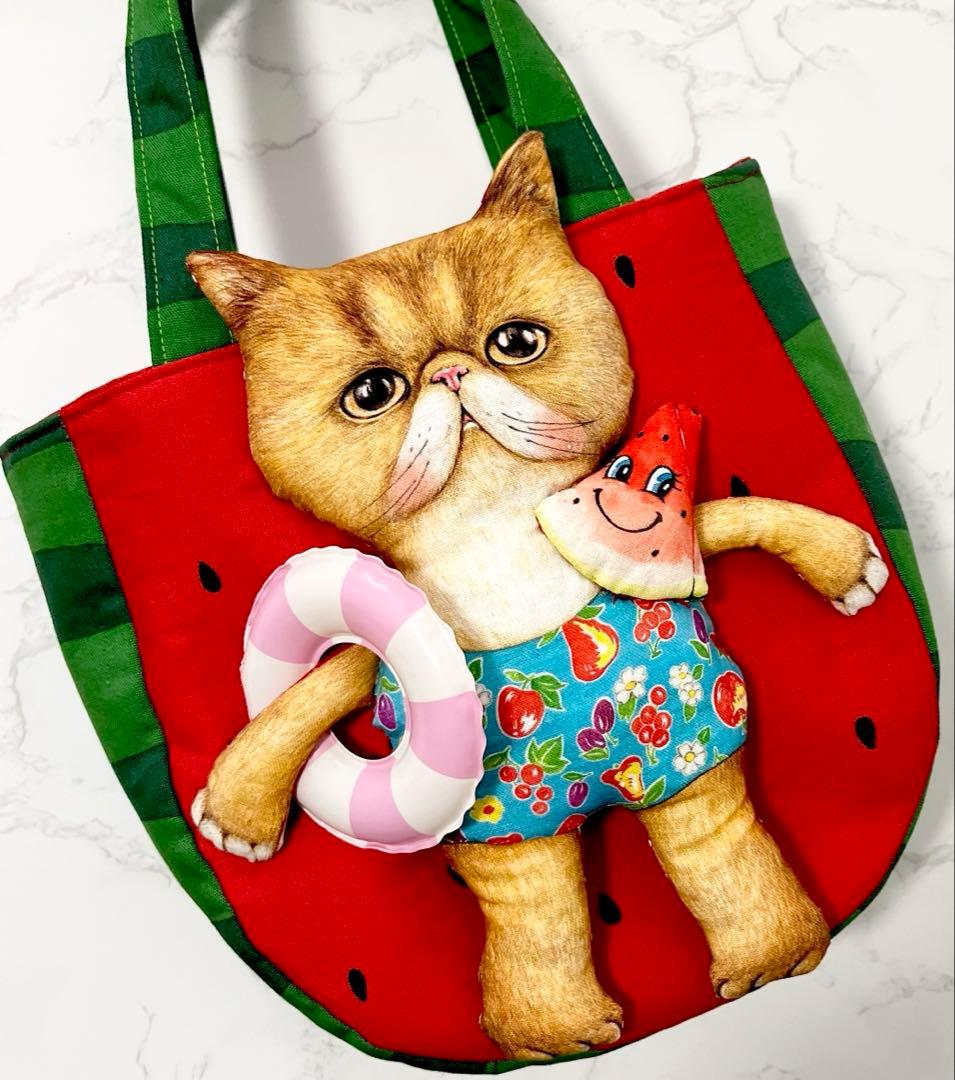 ゆ*ら様 コヤンイサムチョン♡BIGぷっくりクムくん♡スイカ♡ラウンドトートバッ