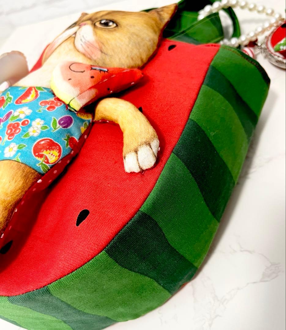 ゆ*ら様 コヤンイサムチョン♡BIGぷっくりクムくん♡スイカ♡ラウンドトートバッ