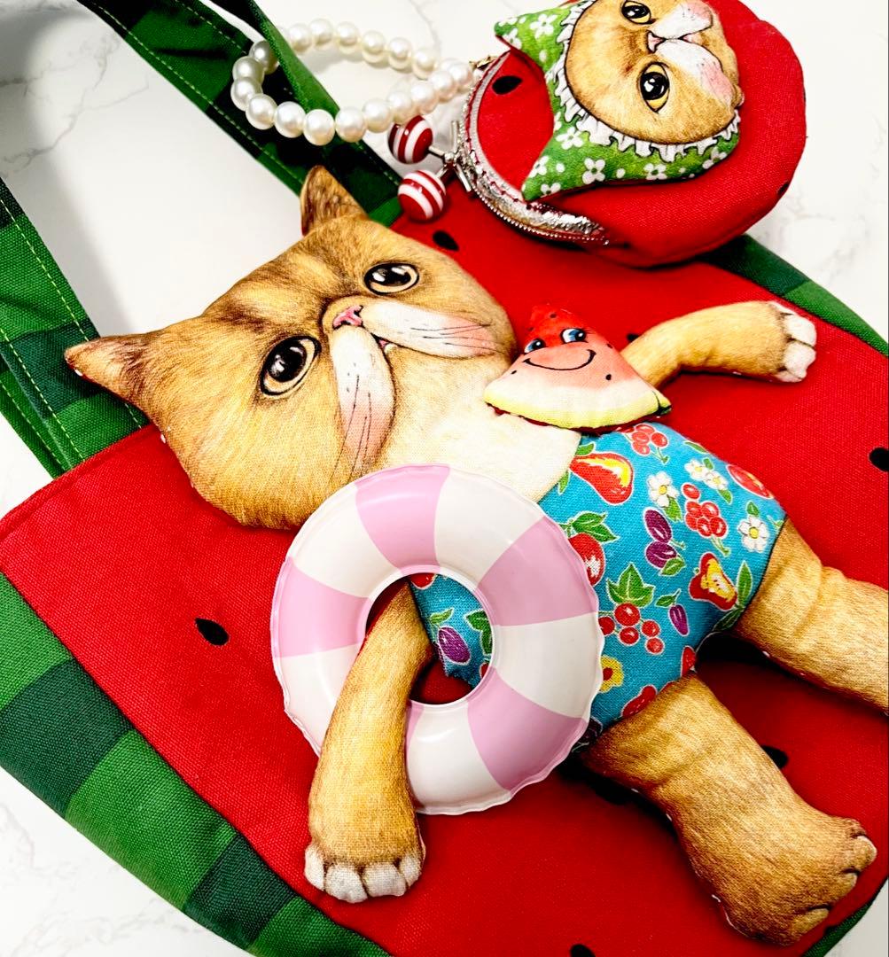 ゆ*ら様 コヤンイサムチョン♡BIGぷっくりクムくん♡スイカ♡ラウンドトートバッ