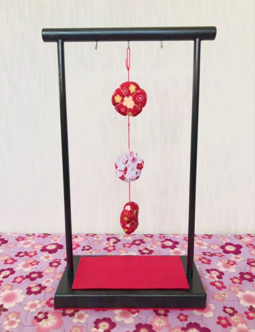 ちりめん細工飾り台3 吊るし飾り台　台座　ハンドメイド　飾り台
