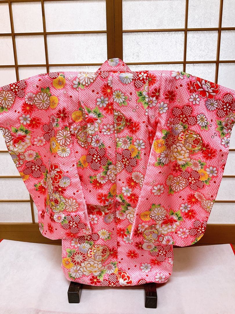 子ども 七五三 3歳 被布着物 ひな祭り お雛様 新品未使用品 タグ付き
