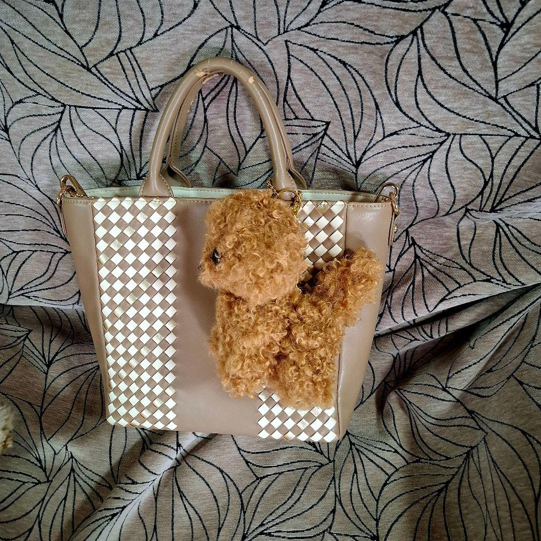 キーホルダーなぬいぐるみ、トイプードル、犬、ハンドメイド、オリジナル、リアル、