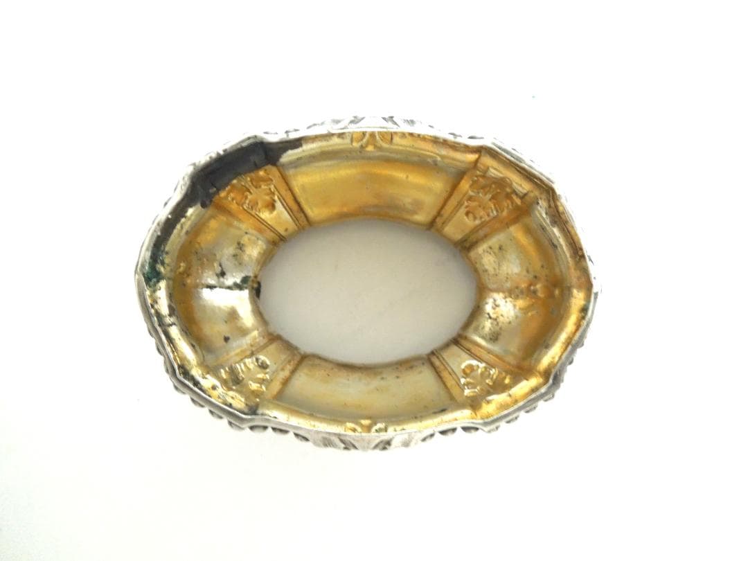 ピュイフォルカ　シルバーガラスボウル　調味料入れ　Puiforcat　純銀