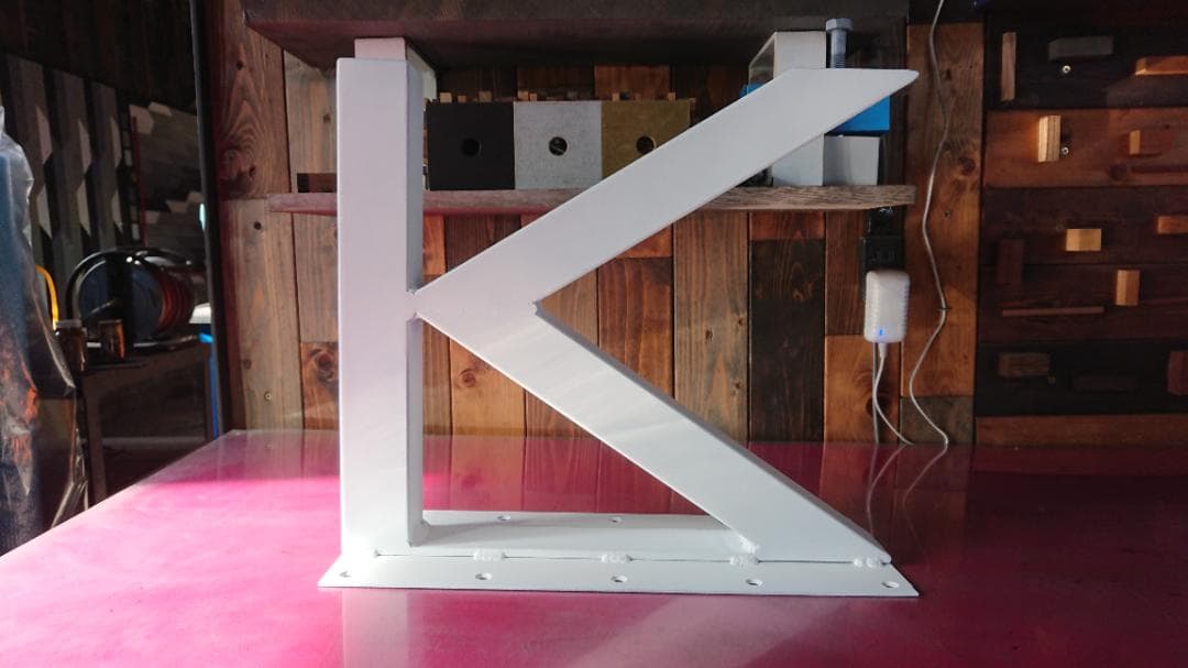 マットホワイトでアイアンな極太鉄脚♪ 50×400×350mm K型 2脚ver