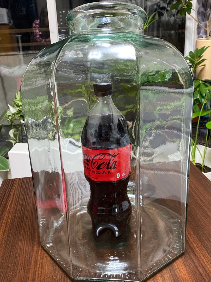 ガラス瓶　花瓶　デミジョン　特大　　　　　　　イタリア製　気泡　バブル　容器