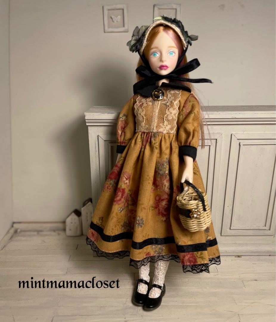 専用❾A 秋色ワンピース　ボネット&カゴバック