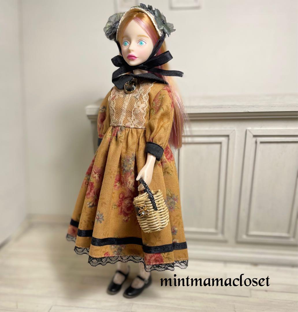 専用❾A 秋色ワンピース　ボネット&カゴバック