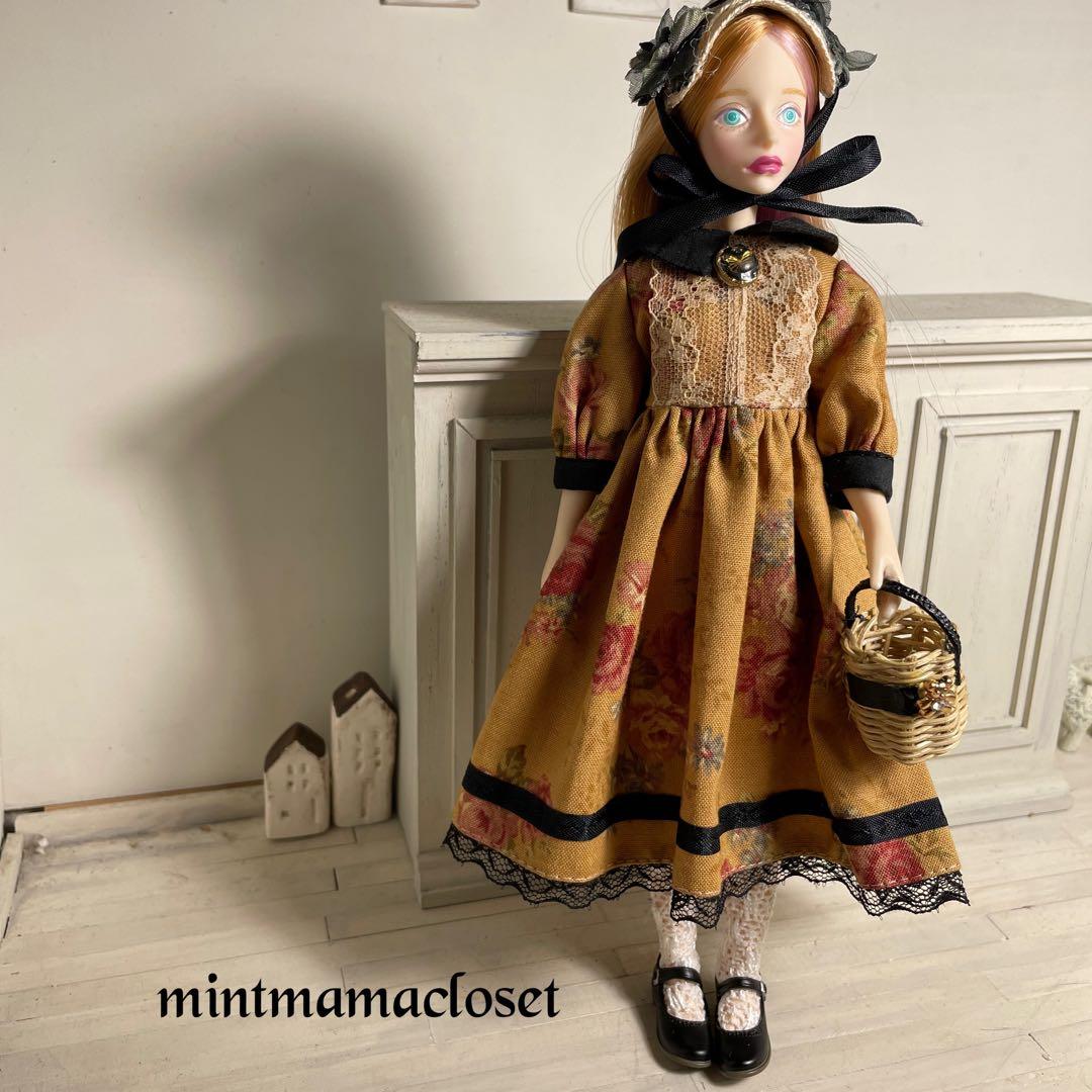 専用❾A 秋色ワンピース　ボネット&カゴバック