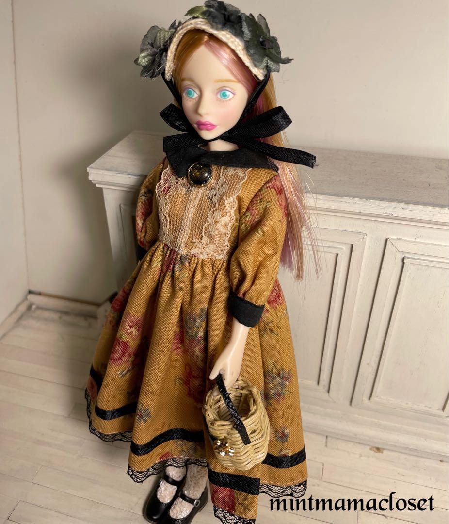 専用❾A 秋色ワンピース　ボネット&カゴバック